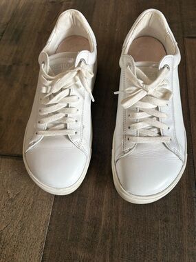 Birkenstock White Leather Lace-Up Sneakers